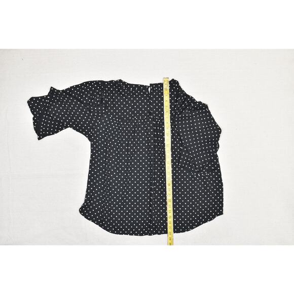 Lane Bryant Women's Black Polka Dot Blouse Plus Size 18 Flutter Sleeve - Picture 8 of 8